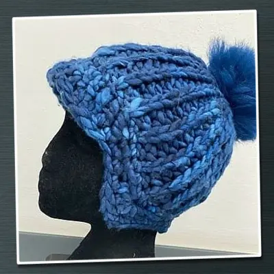 Racing helmet electric blue